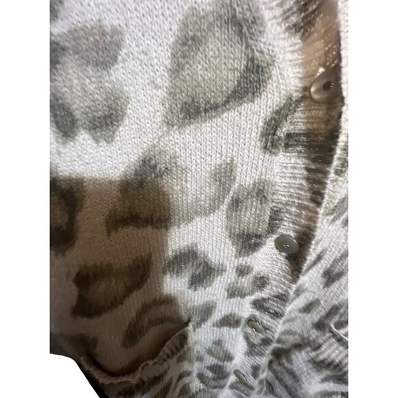 Rebecca Taylor Leopard Print Knit Cardigan Sweater Short Sleeve Womens M - Picture 4 of 4